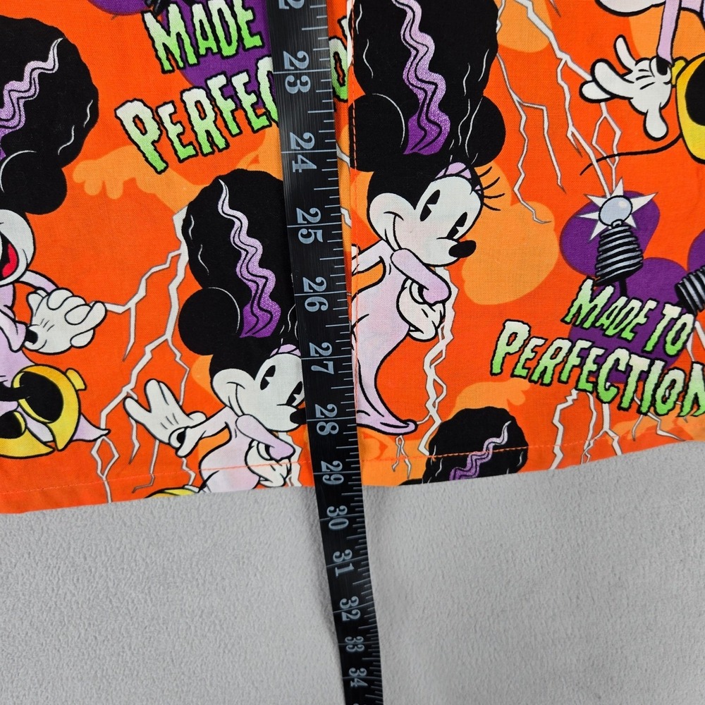 Disney NEW 3XL Mickey Minnie Frankenstein Halloween Scrub Top‎ Womens Orange - Picture 6 of 10